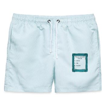 Three simple rules - Männer Badeshorts - hellblau gestreift - Vorne - AI Model Male 178 light (178cm)