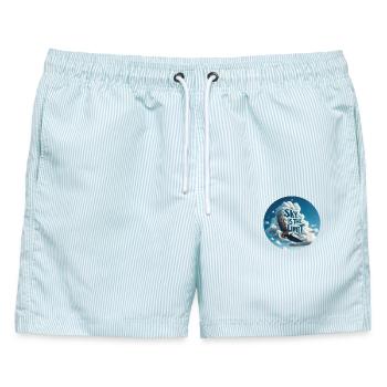Sky is the Limit Adler - Männer Badeshorts - hellblau gestreift - Vorne - AI Model Male 178 light (178cm)