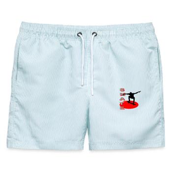 SKATE - Männer Badeshorts - hellblau gestreift - Vorne - AI Model Male 178 light (178cm)