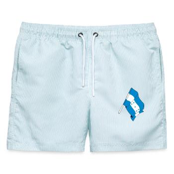 Flagge von Honduras - Männer Badeshorts - hellblau gestreift - Vorne - AI Model Male 178 light (178cm)
