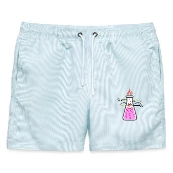 Gift oder Zaubertrank - Männer Badeshorts - hellblau gestreift - Vorne - AI Model Male 178 light (178cm)