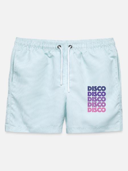 Disco Disco Disco - Männer Badeshorts - hellblau gestreift