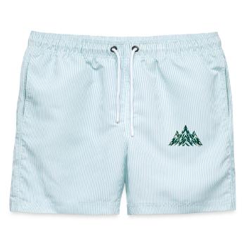 Natur - Männer Badeshorts - hellblau gestreift - Vorne - AI Model Male 178 light (178cm)