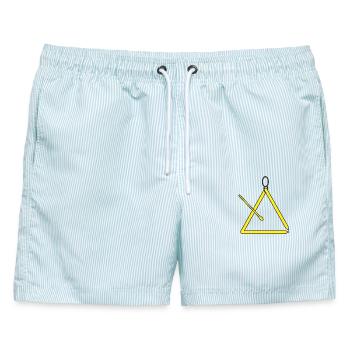 Dreieck - Männer Badeshorts - hellblau gestreift - Vorne - AI Model Male 178 light (178cm)