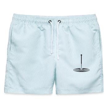 Akupunktur-Logo - Männer Badeshorts - hellblau gestreift - Vorne - AI Model Male 178 light (178cm)