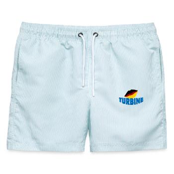 TURBINE - Männer Badeshorts - hellblau gestreift - Vorne - AI Model Male 178 light (178cm)