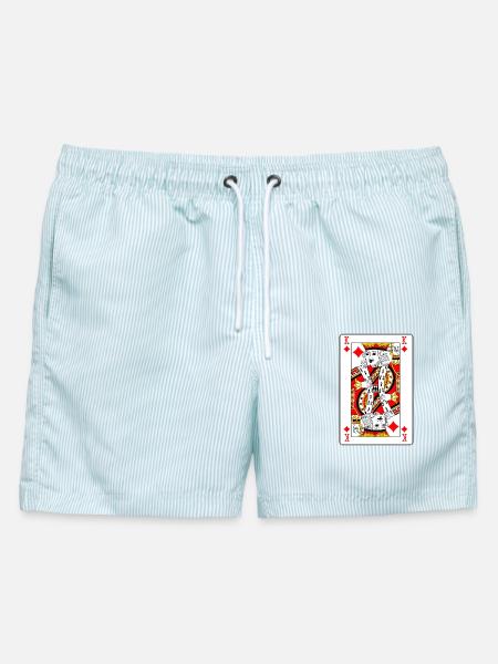 Spielkarte Diamant Lord - Männer Badeshorts - hellblau gestreift