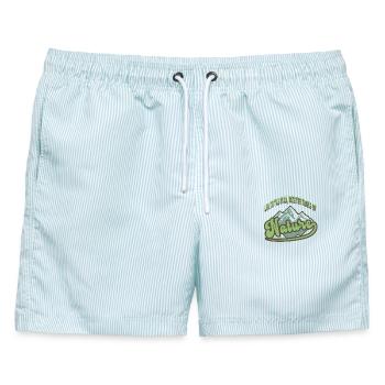 Für Naturliebhaber - Männer Badeshorts - hellblau gestreift - Vorne - AI Model Male 178 light (178cm)