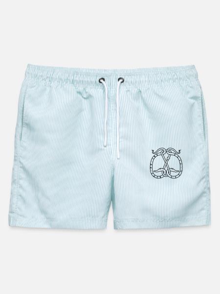 Memory - Männer Badeshorts - hellblau gestreift