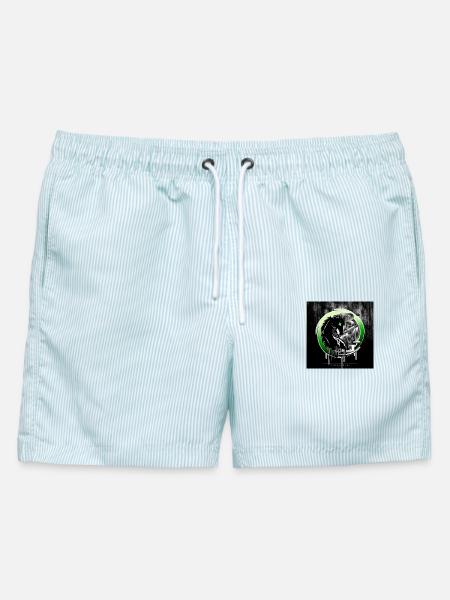 BMG -square - Männer Badeshorts - hellblau gestreift