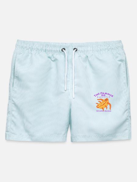 The Famous Tokyo TAKO Hotdog - Männer Badeshorts - hellblau gestreift