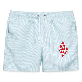 Flagge der Provinz Nordbrabant - Männer Badeshorts - hellblau gestreift - Vorne - AI Model Male 178 light (178cm)