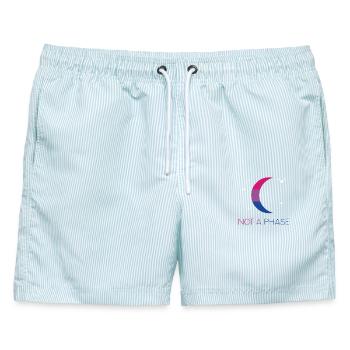 LGBTQ Pride Month - Keine Phase - Bisexuell - Männer Badeshorts - hellblau gestreift - Vorne - AI Model Male 178 light (178cm)