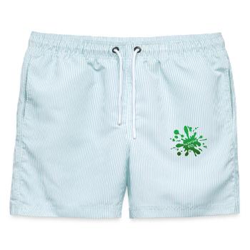 Palestine Kid Splash - Männer Badeshorts - hellblau gestreift - Vorne - AI Model Male 178 light (178cm)