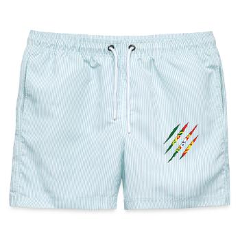 Portugal - Männer Badeshorts - hellblau gestreift - Vorne - AI Model Male 178 light (178cm)