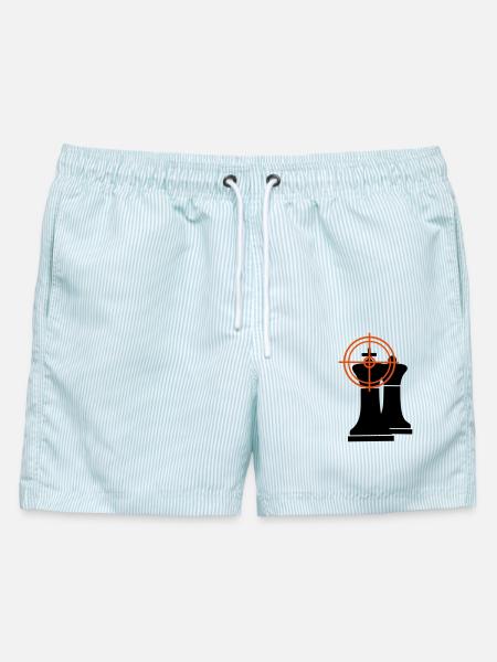 Schachmatt - Männer Badeshorts - hellblau gestreift