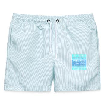 25 Years Legendary - Jubiläum, Jahrestag, Firma - Männer Badeshorts - hellblau gestreift - Vorne - AI Model Male 178 light (178cm)