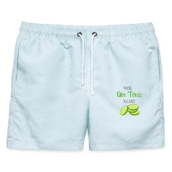 work-tonic-balance - Männer Badeshorts - hellblau gestreift - Vorne - AI Model Male 178 light (178cm)