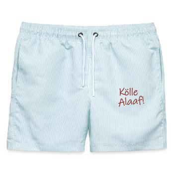 Kölle Alaaf! - Männer Badeshorts - hellblau gestreift - Vorne - AI Model Male 178 light (178cm)