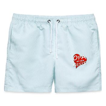 OPA IST DER BESTE - Männer Badeshorts - hellblau gestreift - Vorne - AI Model Male 178 light (178cm)