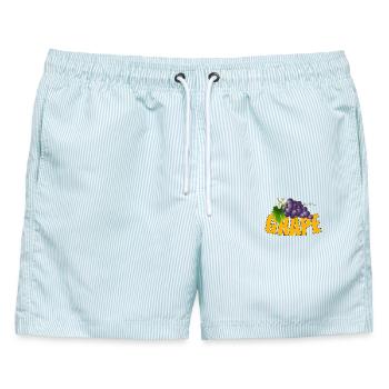 GRAPE - Männer Badeshorts - hellblau gestreift - Vorne - AI Model Male 178 light (178cm)