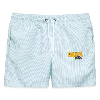 GRAPE - Männer Badeshorts - hellblau gestreift - Vorne - AI Model Male 178 light (178cm)
