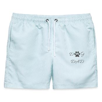 Dog dad - Männer Badeshorts - hellblau gestreift - Vorne - AI Model Male 178 light (178cm)