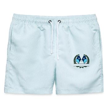 Fahnen USA Minnesota Lorbeerkranz Banner - Männer Badeshorts - hellblau gestreift - Vorne - AI Model Male 178 light (178cm)