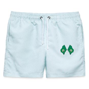 Zwei Flaggen durchquerten Washington - Männer Badeshorts - hellblau gestreift - Vorne - AI Model Male 178 light (178cm)