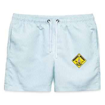 Korn , Party , Weizenkorn ,Happy Water Korn(25) - Männer Badeshorts - hellblau gestreift - Vorne - AI Model Male 178 light (178cm)