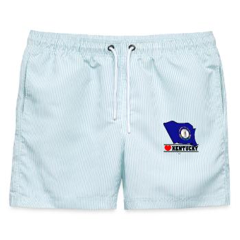 Hinweis Kentucky Herz KENTUCKY - Männer Badeshorts - hellblau gestreift - Vorne - AI Model Male 178 light (178cm)