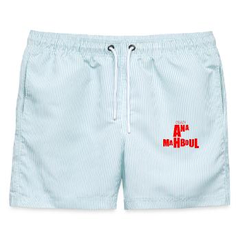 CRAZY MAHBOUL ANA - Männer Badeshorts - hellblau gestreift - Vorne - AI Model Male 178 light (178cm)