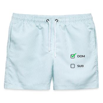 Dom Wahl - Männer Badeshorts - hellblau gestreift - Vorne - AI Model Male 178 light (178cm)