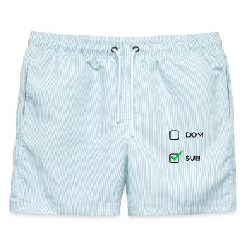 Unter-Auswahl - Männer Badeshorts - hellblau gestreift - Vorne - AI Model Male 178 light (178cm)