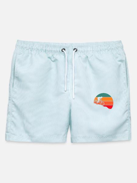 Dwonhill Sunset - Männer Badeshorts - hellblau gestreift