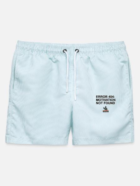 Error 404: Motivation Not Found - Männer Badeshorts - hellblau gestreift