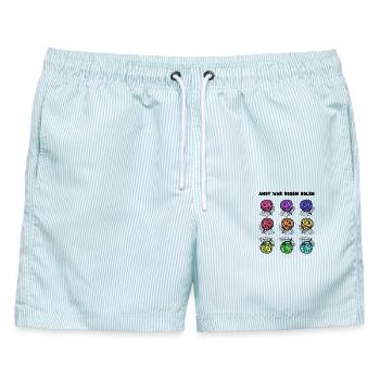 Andy war Rosen holen - Männer Badeshorts - hellblau gestreift - Vorne - AI Model Male 178 light (178cm)