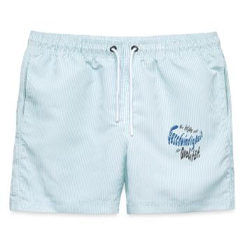 Geschwindigkeit - Männer Badeshorts - hellblau gestreift - Vorne - AI Model Male 178 light (178cm)