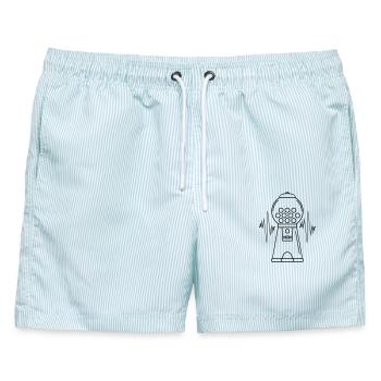 Kaugummiautomat Puls - Männer Badeshorts - hellblau gestreift - Vorne - AI Model Male 178 light (178cm)