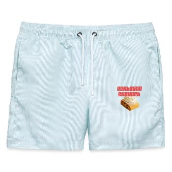 Schlager Strudel Crowd Energy - Männer Badeshorts - hellblau gestreift - Vorne - AI Model Male 178 light (178cm)