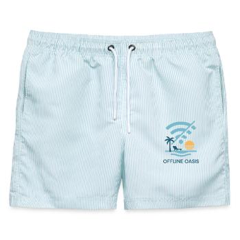 Offline - Männer Badeshorts - hellblau gestreift - Vorne - AI Model Male 178 light (178cm)