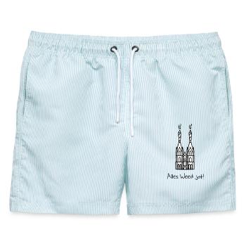 Alles Weed jot - Männer Badeshorts - hellblau gestreift - Vorne - AI Model Male 178 light (178cm)