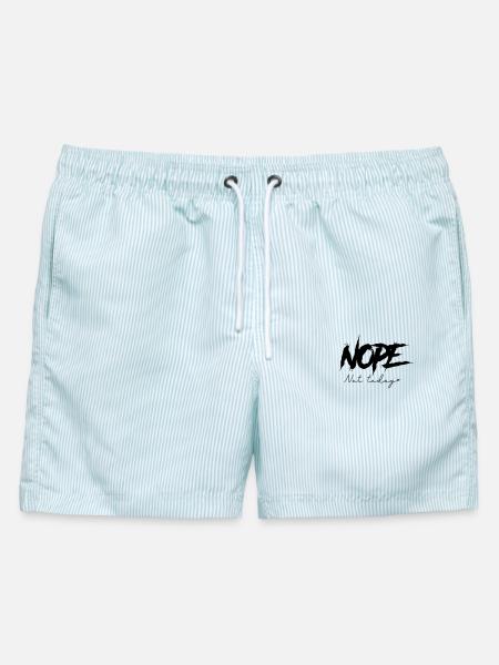 Nope - Not Today - Männer Badeshorts - hellblau gestreift
