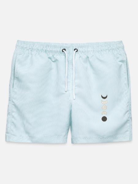 Mondphasen Marmor Muster - Männer Badeshorts - hellblau gestreift