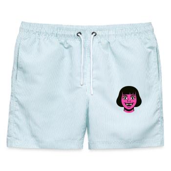 Vampire Woman - Männer Badeshorts - hellblau gestreift - Vorne - AI Model Male 178 light (178cm)