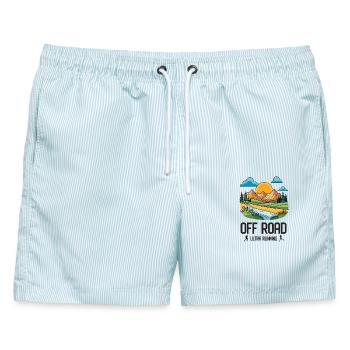 Ultra Running - Offroad - Männer Badeshorts - hellblau gestreift - Vorne - AI Model Male 178 light (178cm)