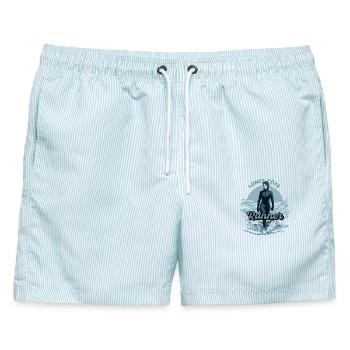 Longe Côte Plage Passion Océan pour Maman - Männer Badeshorts - hellblau gestreift - Vorne - AI Model Male 178 light (178cm)