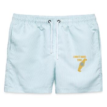 Ich habe keine Zeit - Männer Badeshorts - hellblau gestreift - Vorne - AI Model Male 178 light (178cm)