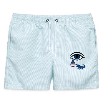 Florida Träne - Männer Badeshorts - hellblau gestreift - Vorne - AI Model Male 178 light (178cm)