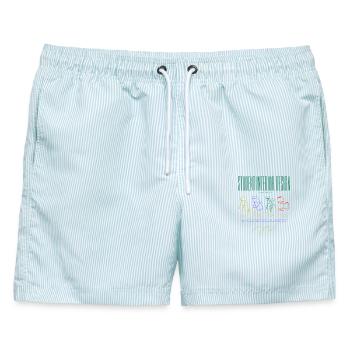 Prinzipien der Innenarchitektur für Studenten | umsonst - Männer Badeshorts - hellblau gestreift - Vorne - AI Model Male 178 light (178cm)